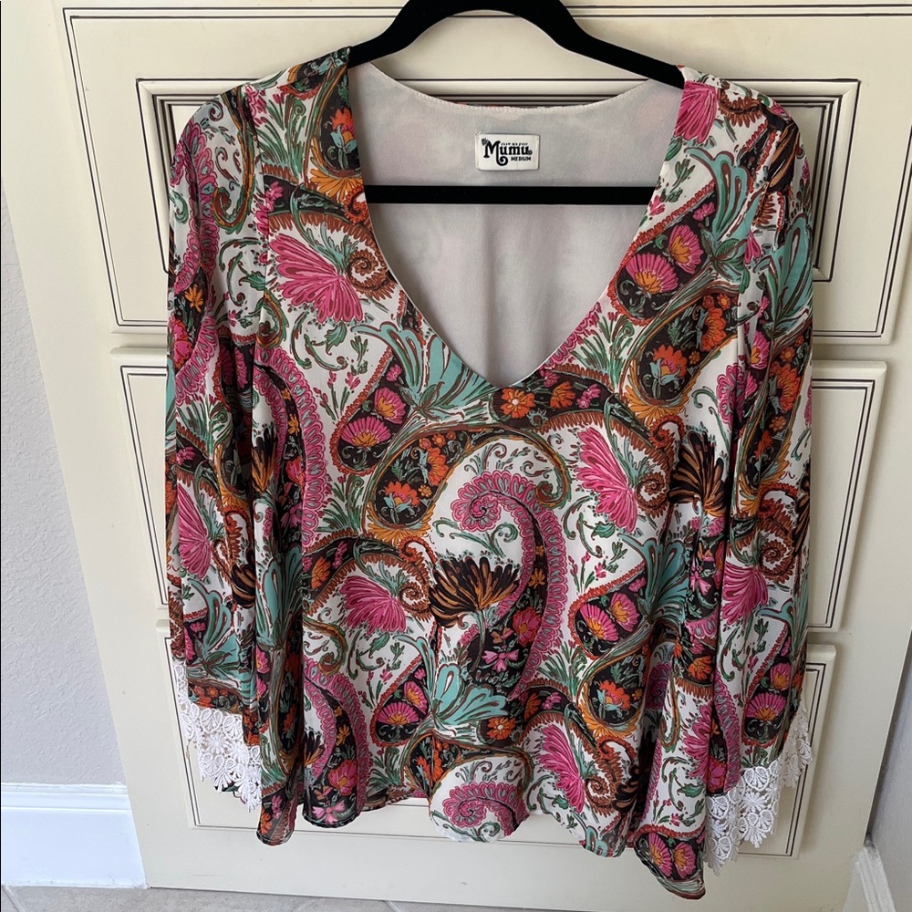 Show Me Your MuMu Multicolor V-Neck Blouse
